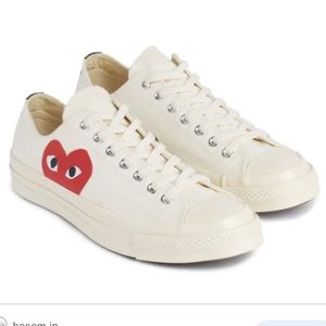 LIKE NEW comme-des-garcons-play-x-converse-red-heart-chuck taylor
